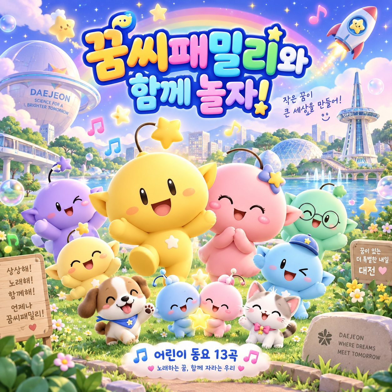 꿈씨패밀리 · 꿈돌이와 친구들의 신나는 어린이 동요 — 앨범 커버